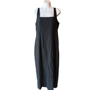 Abercrombie & Fitch Black Cotton Maxi Slip Dress LP Square Neck‎ Adjustable